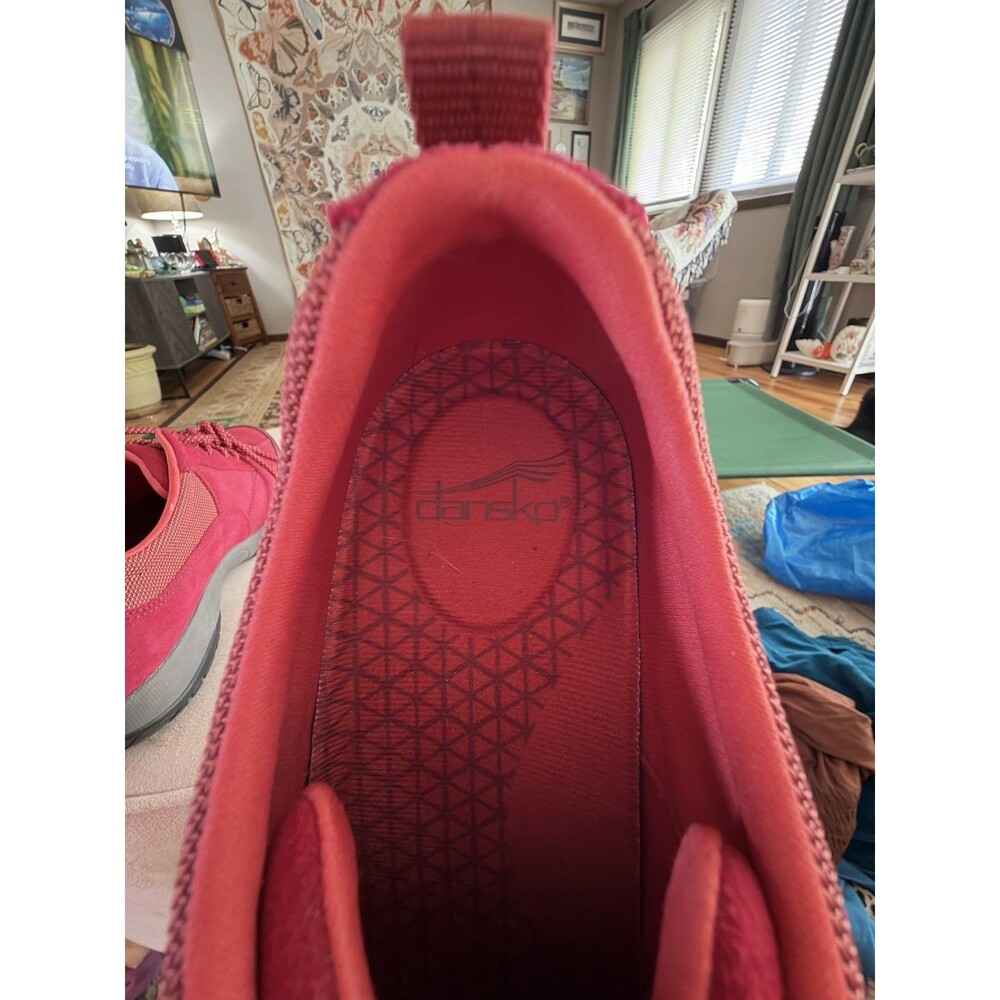 Dansko Red Waterproof Lace Up Low Top Athletic Sneaker for Walking Hiking - Picture 4 of 8